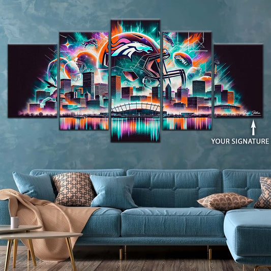 American Football Canvas Wall Art - AF5179 - Denver Broncos - NFL Teams