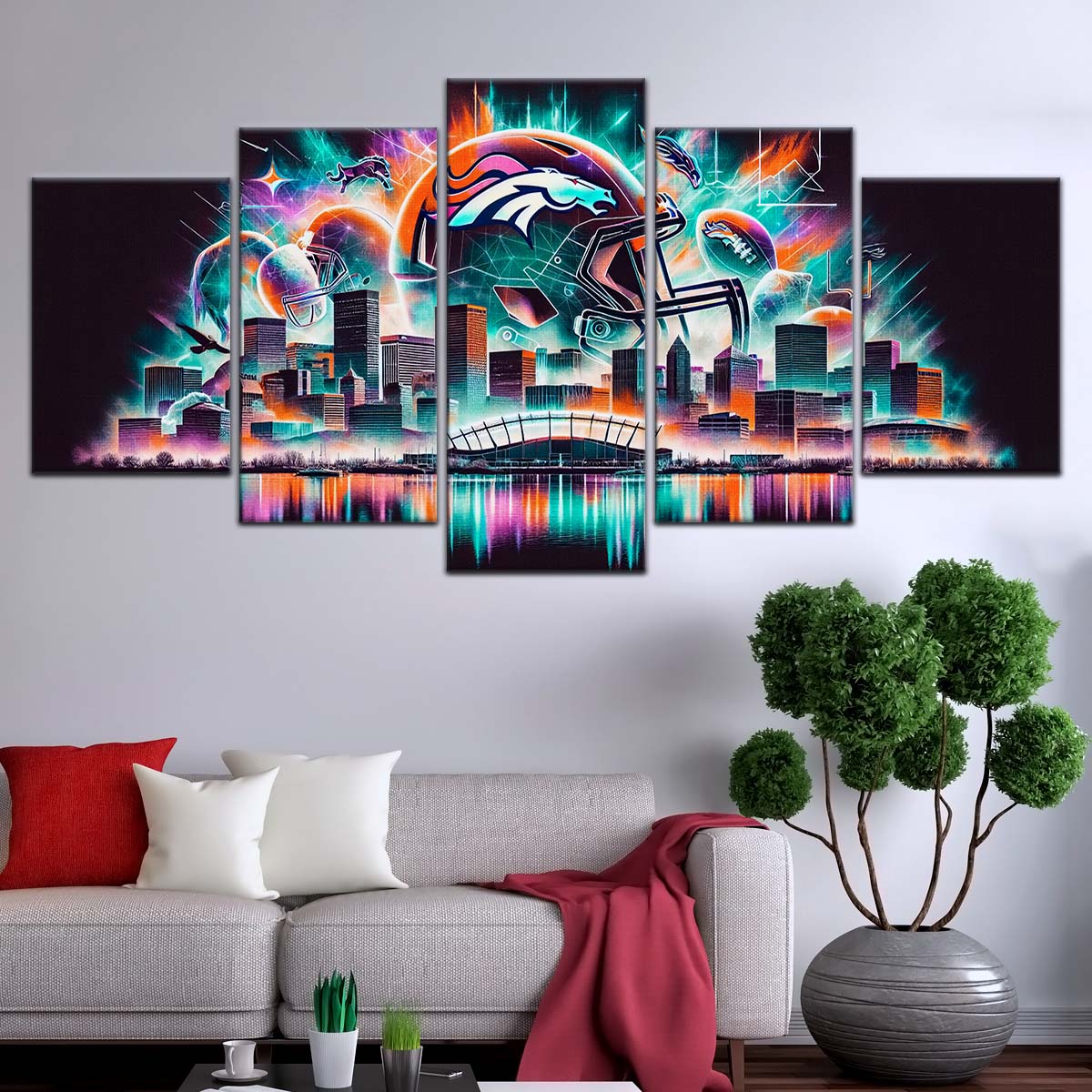 American Football Wall Art - AF5179 - Denver Broncos - Vibrant NFL Football - American Football Poster - American Football Canvas