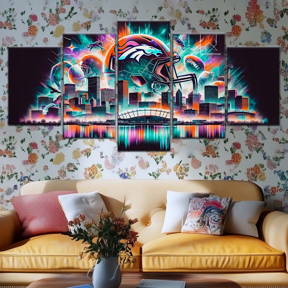 American Football Wall Art - AF5179 - Denver Broncos - Vibrant NFL Football - American Football Poster - American Football Canvas