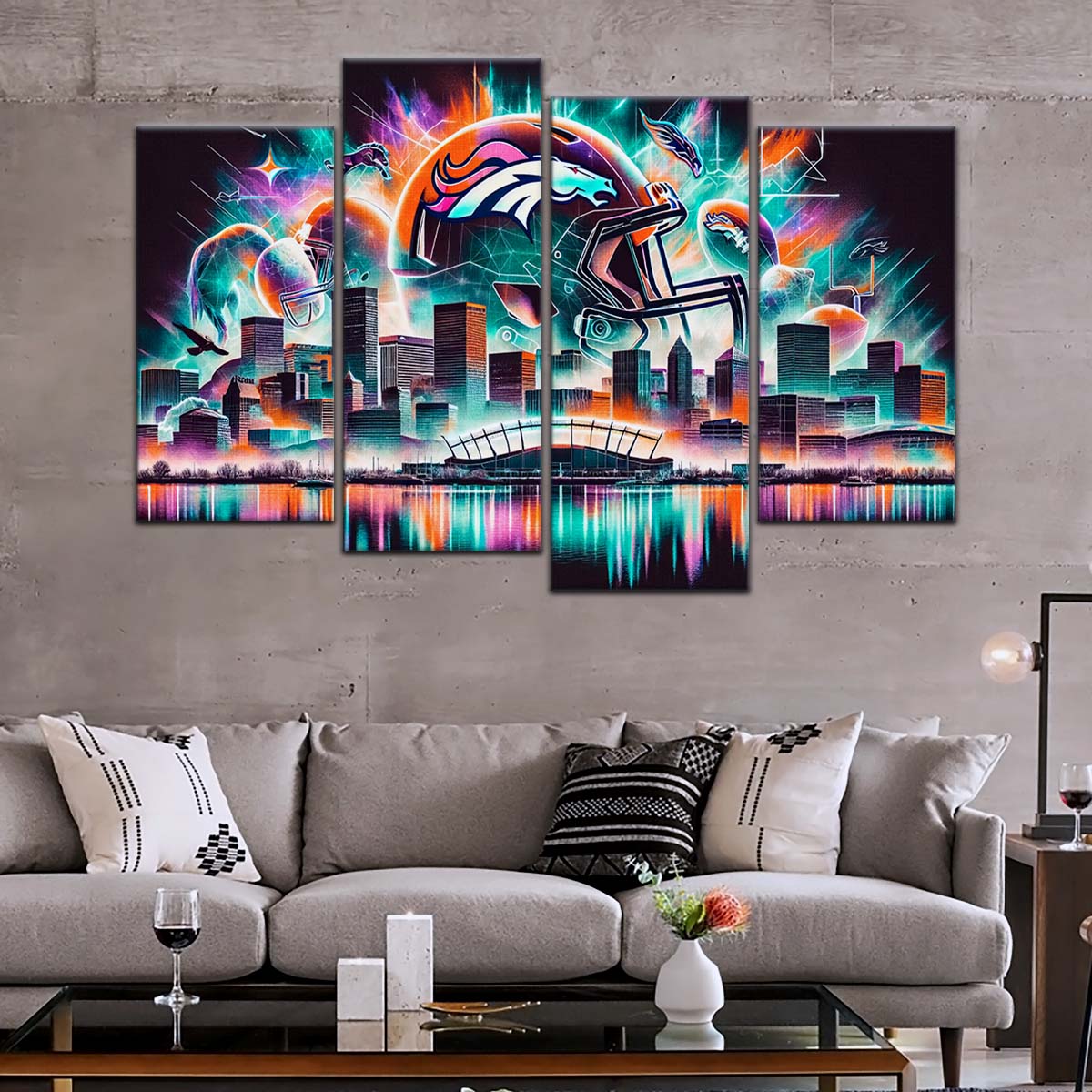 American Football Wall Art - AF5179 - Denver Broncos - Vibrant NFL Football - American Football Poster - American Football Canvas