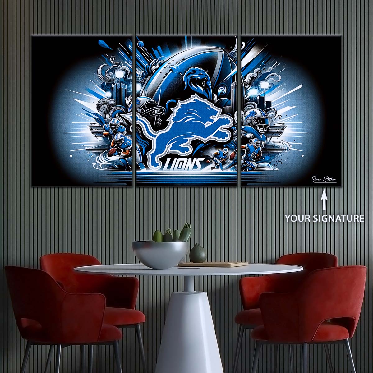 American Football Wall Art - AF5180 - Detroit Lions - NFL Football Team - American Football Poster - American Football Canvas