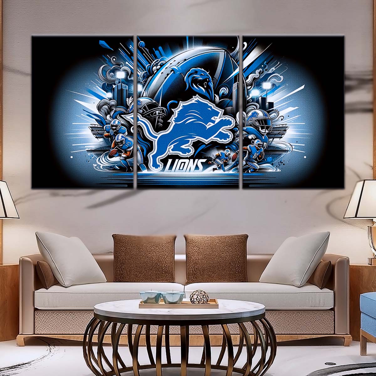 American Football Wall Art - AF5180 - Detroit Lions - NFL Football Team - American Football Poster - American Football Canvas