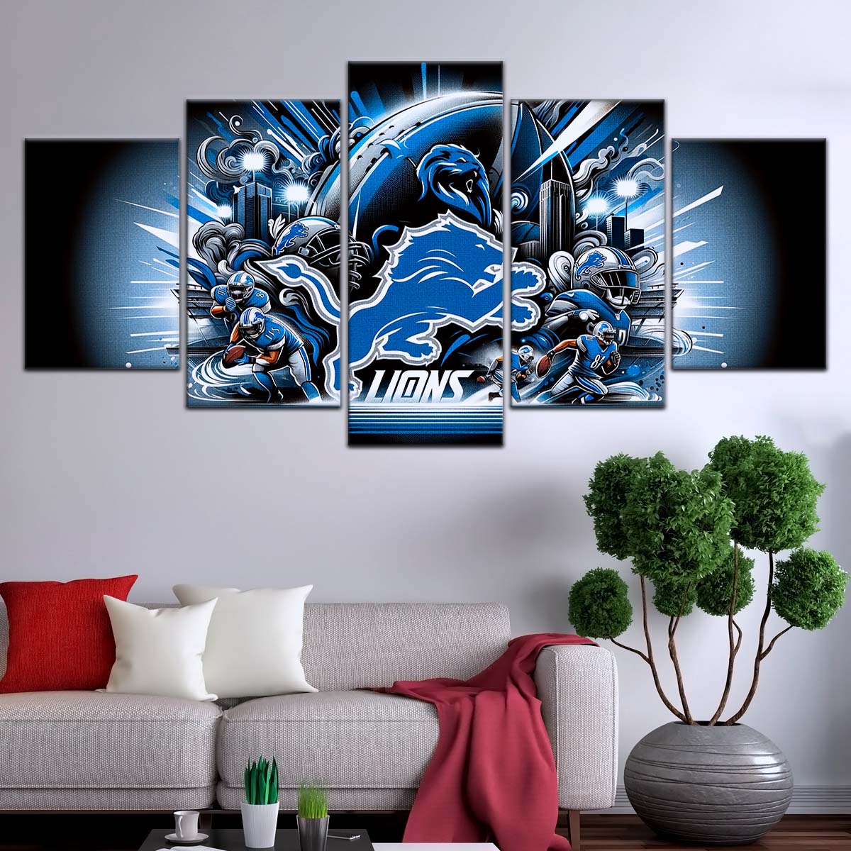 American Football Wall Art - AF5180 - Detroit Lions - NFL Football Team - American Football Poster - American Football Canvas