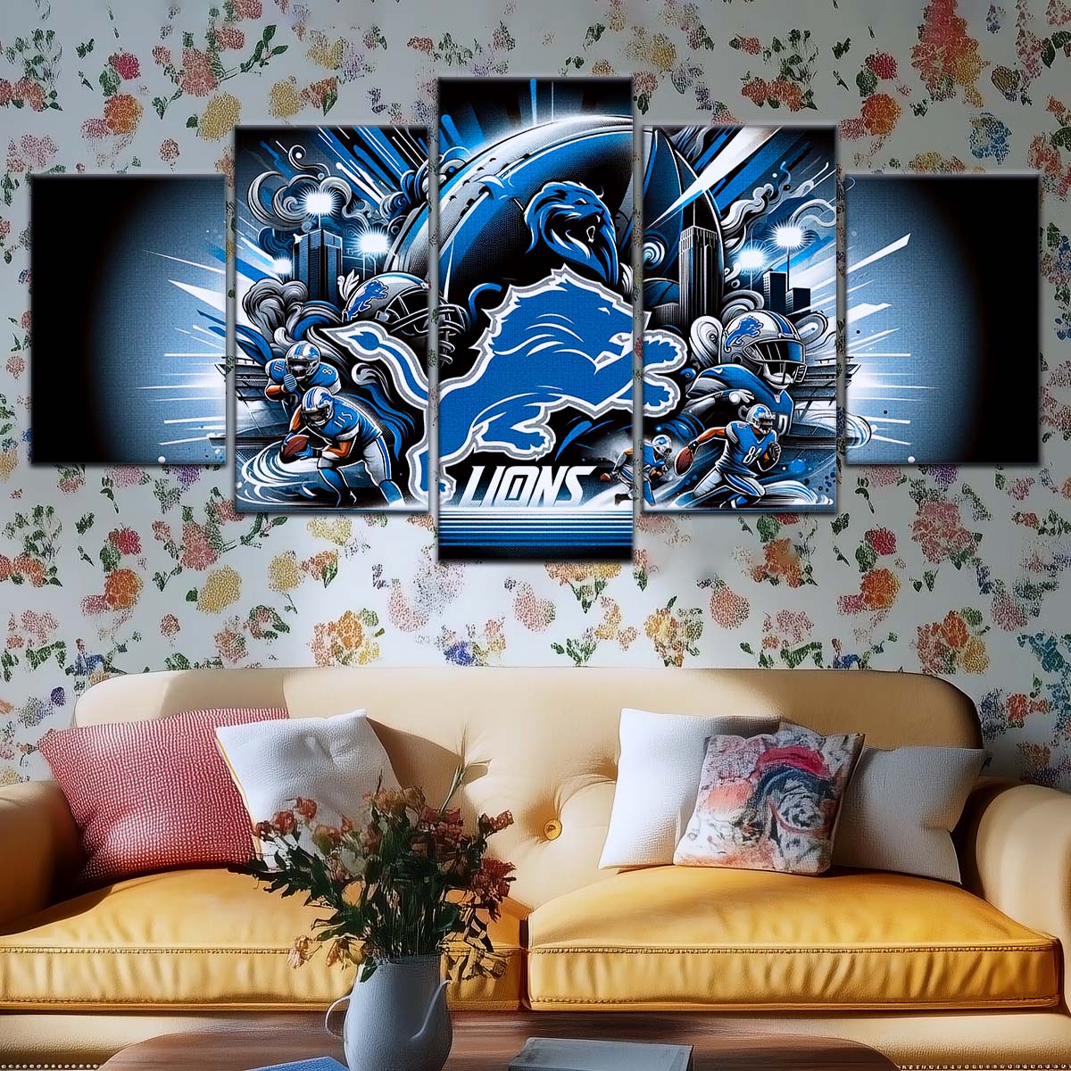 American Football Wall Art - AF5180 - Detroit Lions - NFL Football Team - American Football Poster - American Football Canvas