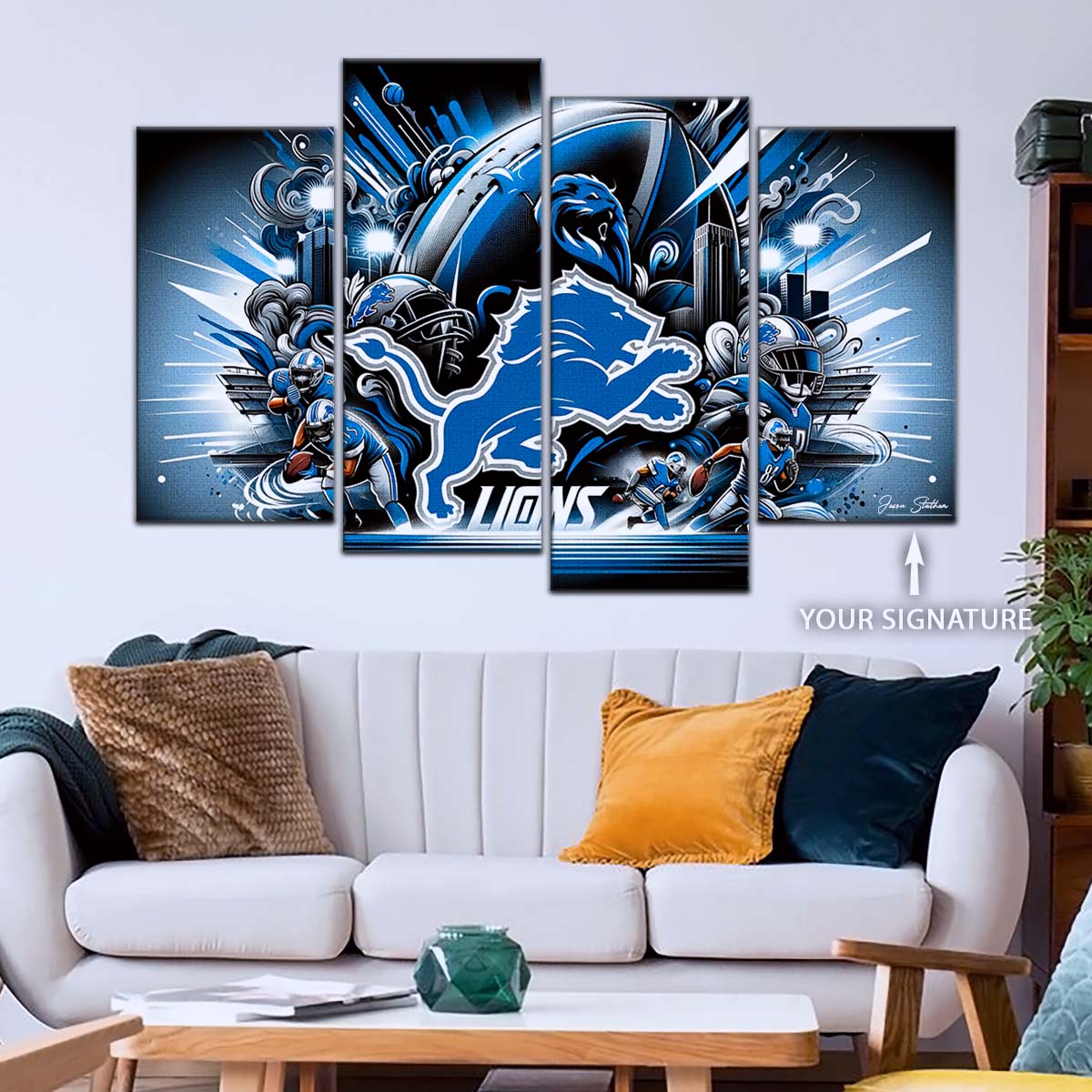 American Football Wall Art - AF5180 - Detroit Lions - NFL Football Team - American Football Poster - American Football Canvas