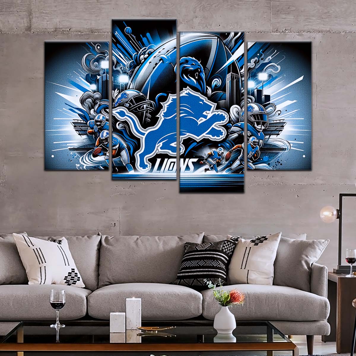 American Football Wall Art - AF5180 - Detroit Lions - NFL Football Team - American Football Poster - American Football Canvas