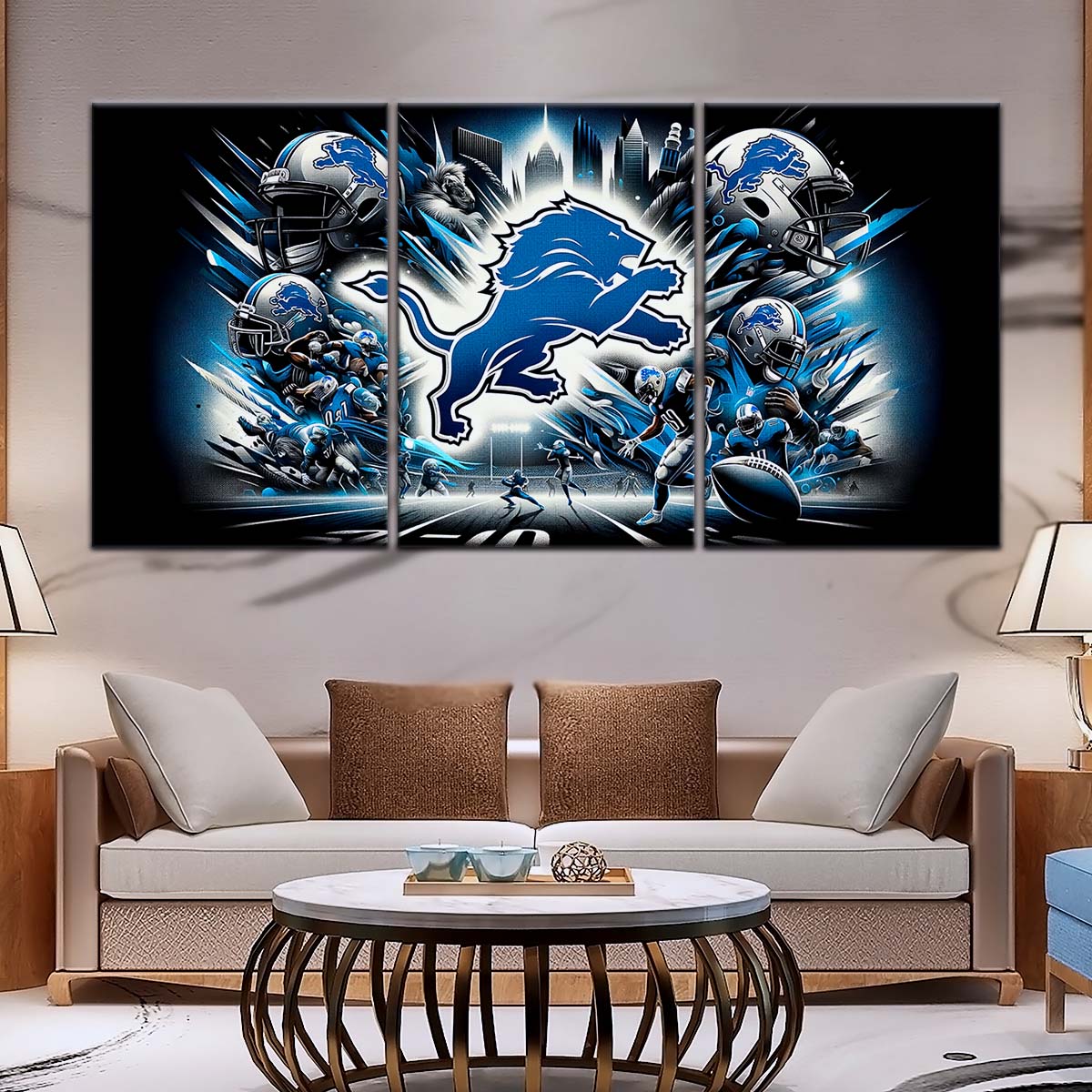 American Football Wall Art - AF5181 - Detroit Lions - NFL Super Bowl - NFL Football Team - American Football Poster - American Football Canvas