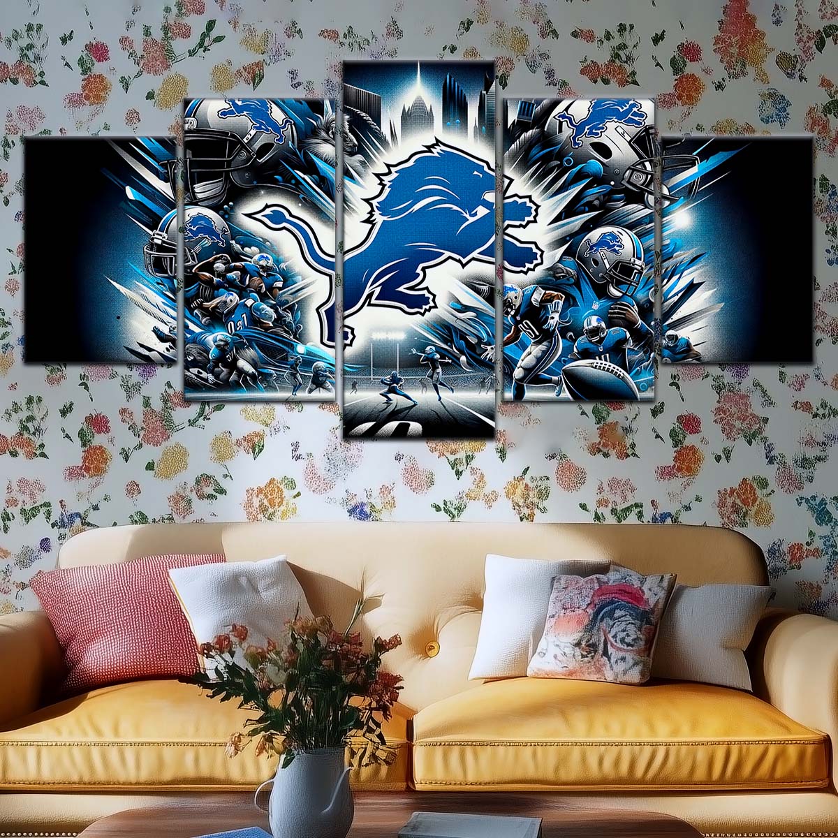 American Football Wall Art - AF5181 - Detroit Lions - NFL Super Bowl - NFL Football Team - American Football Poster - American Football Canvas