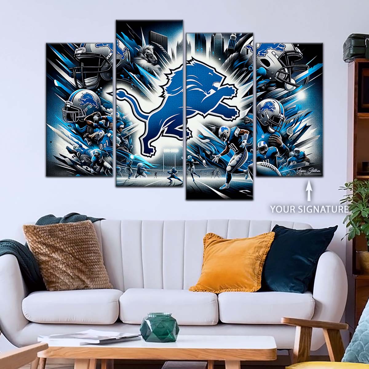 American Football Wall Art - AF5181 - Detroit Lions - NFL Super Bowl - NFL Football Team - American Football Poster - American Football Canvas