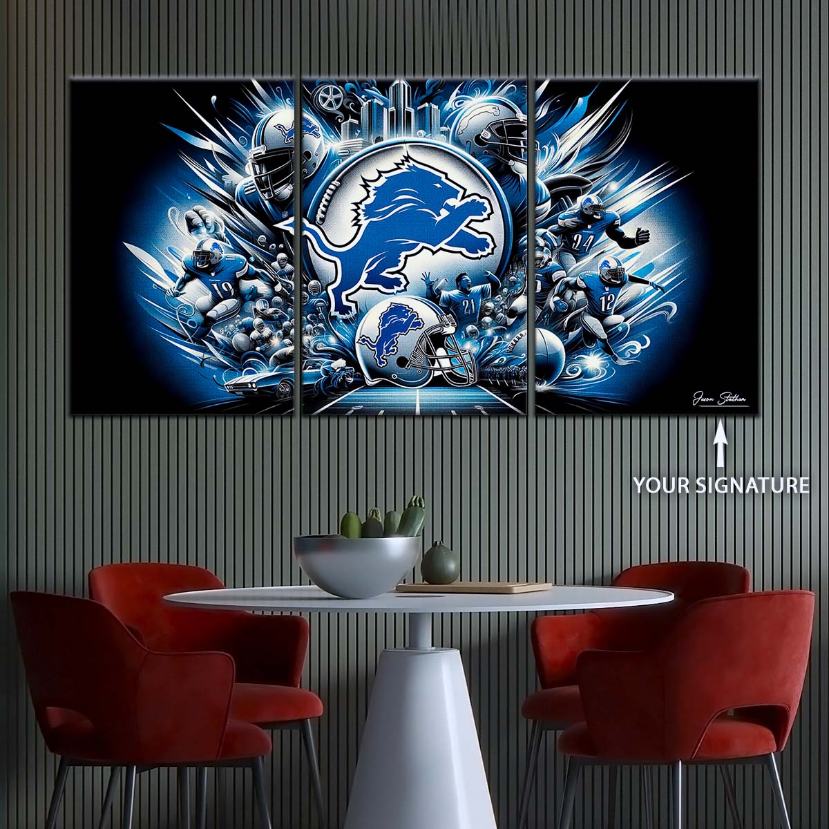 American Football Wall Art - AF5182 - Detroit Lions - NFL Super Bowl Spirit - American Football Poster - American Football Canvas
