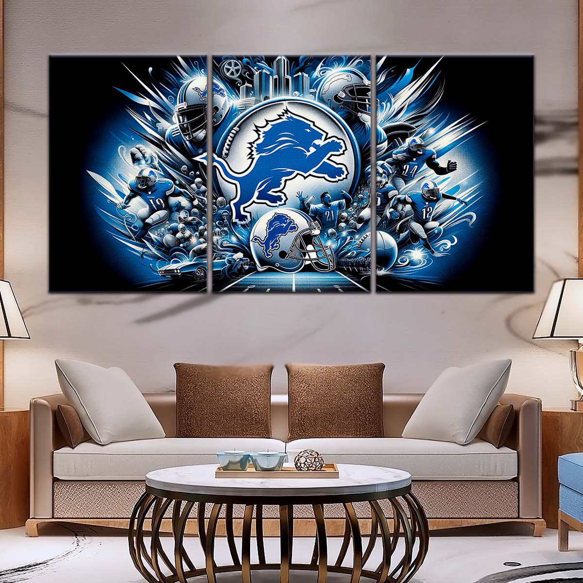 American Football Wall Art - AF5182 - Detroit Lions - NFL Super Bowl Spirit - American Football Poster - American Football Canvas