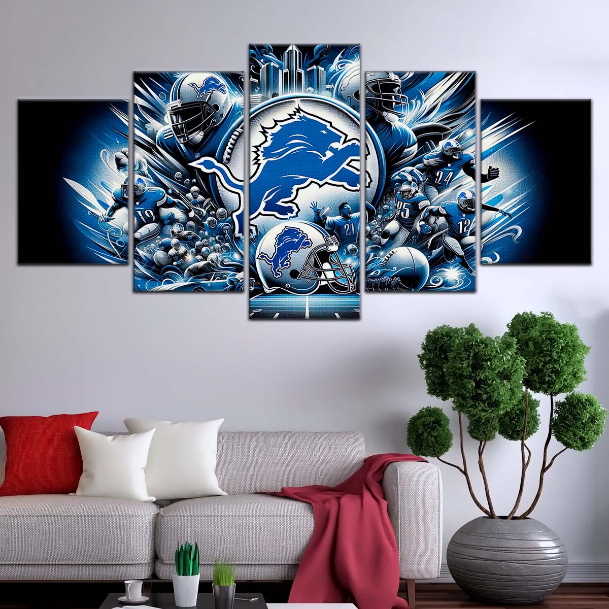 American Football Wall Art - AF5182 - Detroit Lions - NFL Super Bowl Spirit - American Football Poster - American Football Canvas