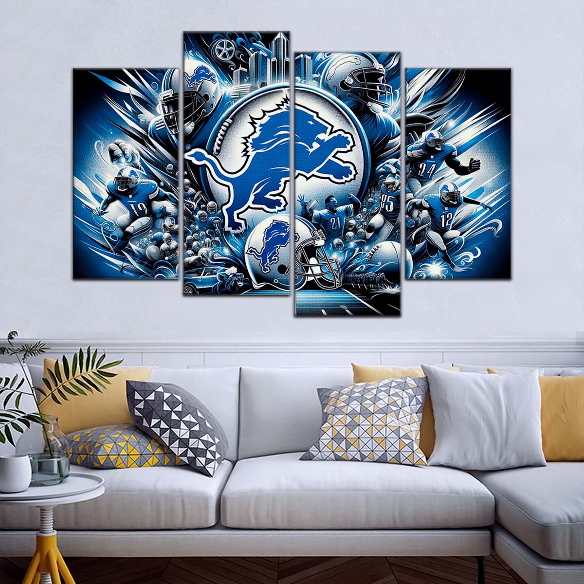 American Football Wall Art - AF5182 - Detroit Lions - NFL Super Bowl Spirit - American Football Poster - American Football Canvas