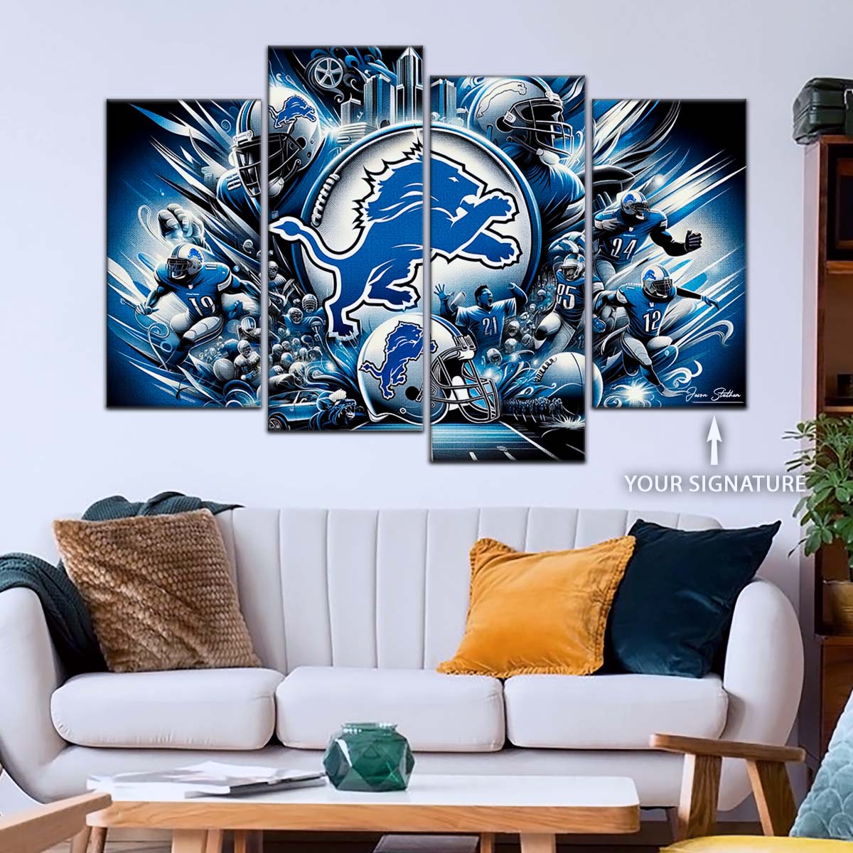 American Football Wall Art - AF5182 - Detroit Lions - NFL Super Bowl Spirit - American Football Poster - American Football Canvas