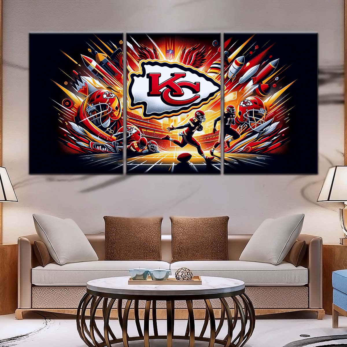 American Football Wall Art - AF5183 - Dynamic Kansas City Chiefs - Super Bowl - NFL Football Team - American Football Poster - American Football Canvas