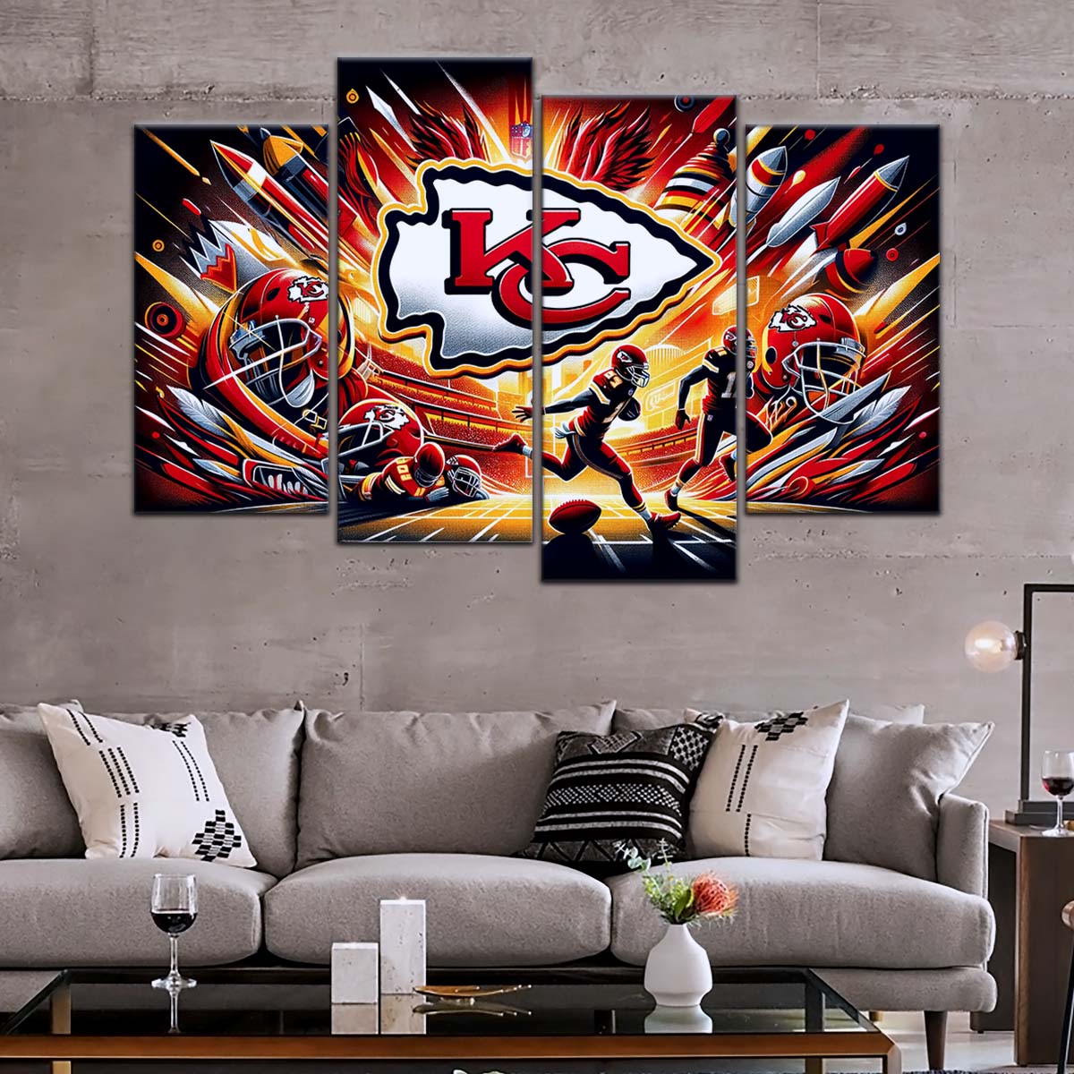 American Football Wall Art - AF5183 - Dynamic Kansas City Chiefs - Super Bowl - NFL Football Team - American Football Poster - American Football Canvas