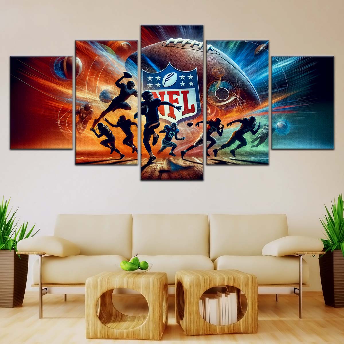 American Football Wall Art - AF5184 - Dynamic NFL Football Excitement - American Football Poster - American Football Canvas