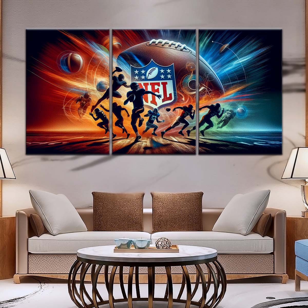 American Football Wall Art - AF5184 - Dynamic NFL Football Excitement - American Football Poster - American Football Canvas