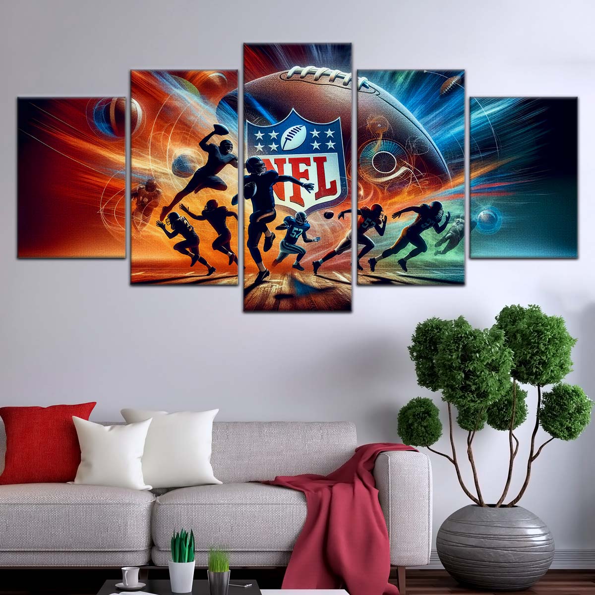 American Football Wall Art - AF5184 - Dynamic NFL Football Excitement - American Football Poster - American Football Canvas
