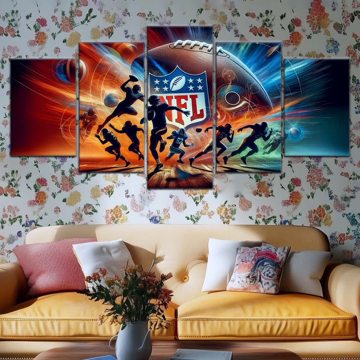 American Football Wall Art - AF5184 - Dynamic NFL Football Excitement - American Football Poster - American Football Canvas