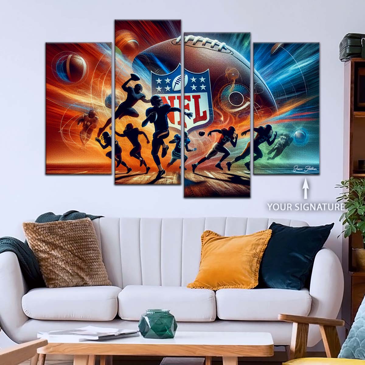 American Football Wall Art - AF5184 - Dynamic NFL Football Excitement - American Football Poster - American Football Canvas