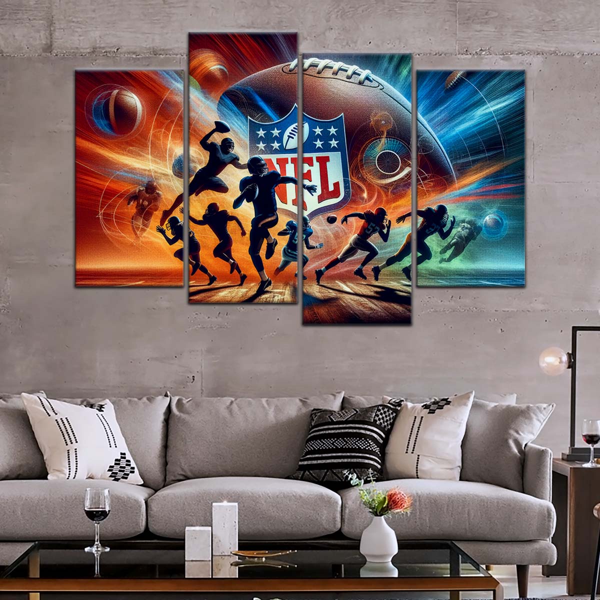American Football Wall Art - AF5184 - Dynamic NFL Football Excitement - American Football Poster - American Football Canvas
