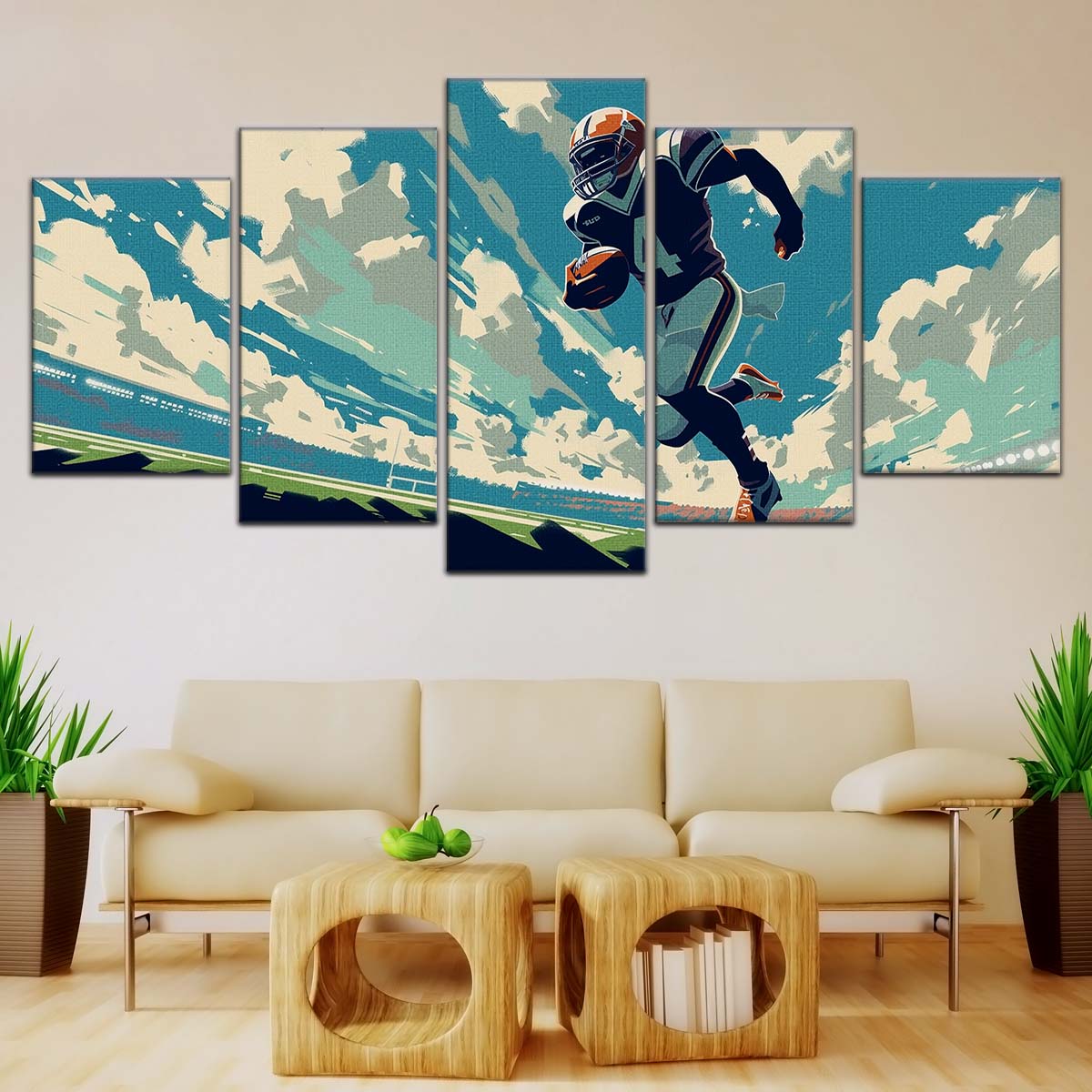 American Football Wall Art - AF5187 - Dynamic NFL Football Touchdown Victory - American Football Poster - American Football Canvas