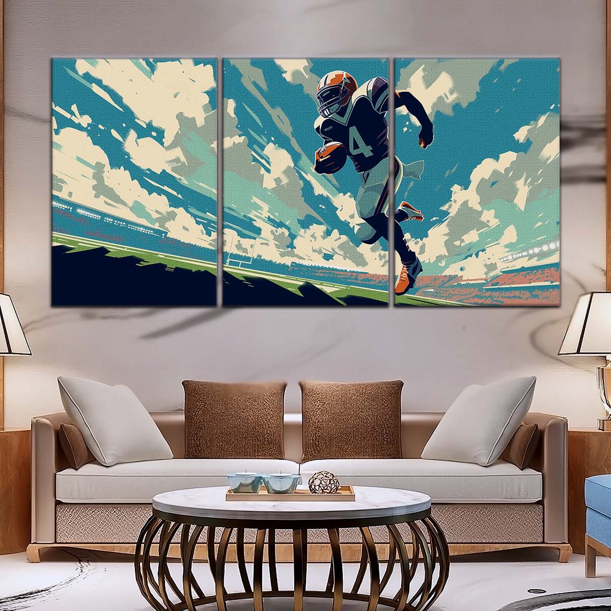 American Football Wall Art - AF5187 - Dynamic NFL Football Touchdown Victory - American Football Poster - American Football Canvas