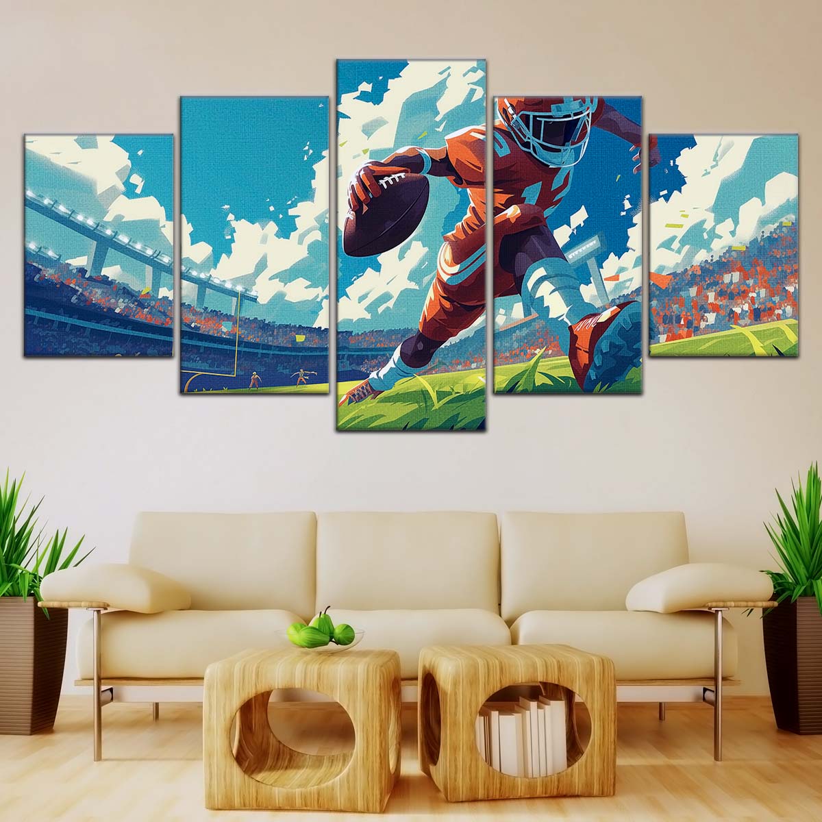 American Football Wall Art - AF5188 - Dynamic NFL Football Touchdown - American Football Poster - American Football Canvas