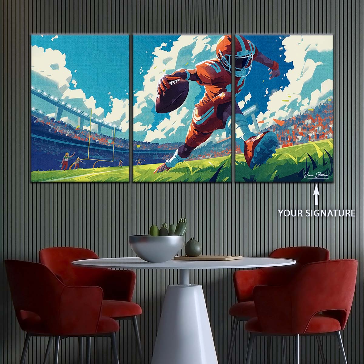 American Football Wall Art - AF5188 - Dynamic NFL Football Touchdown - American Football Poster - American Football Canvas