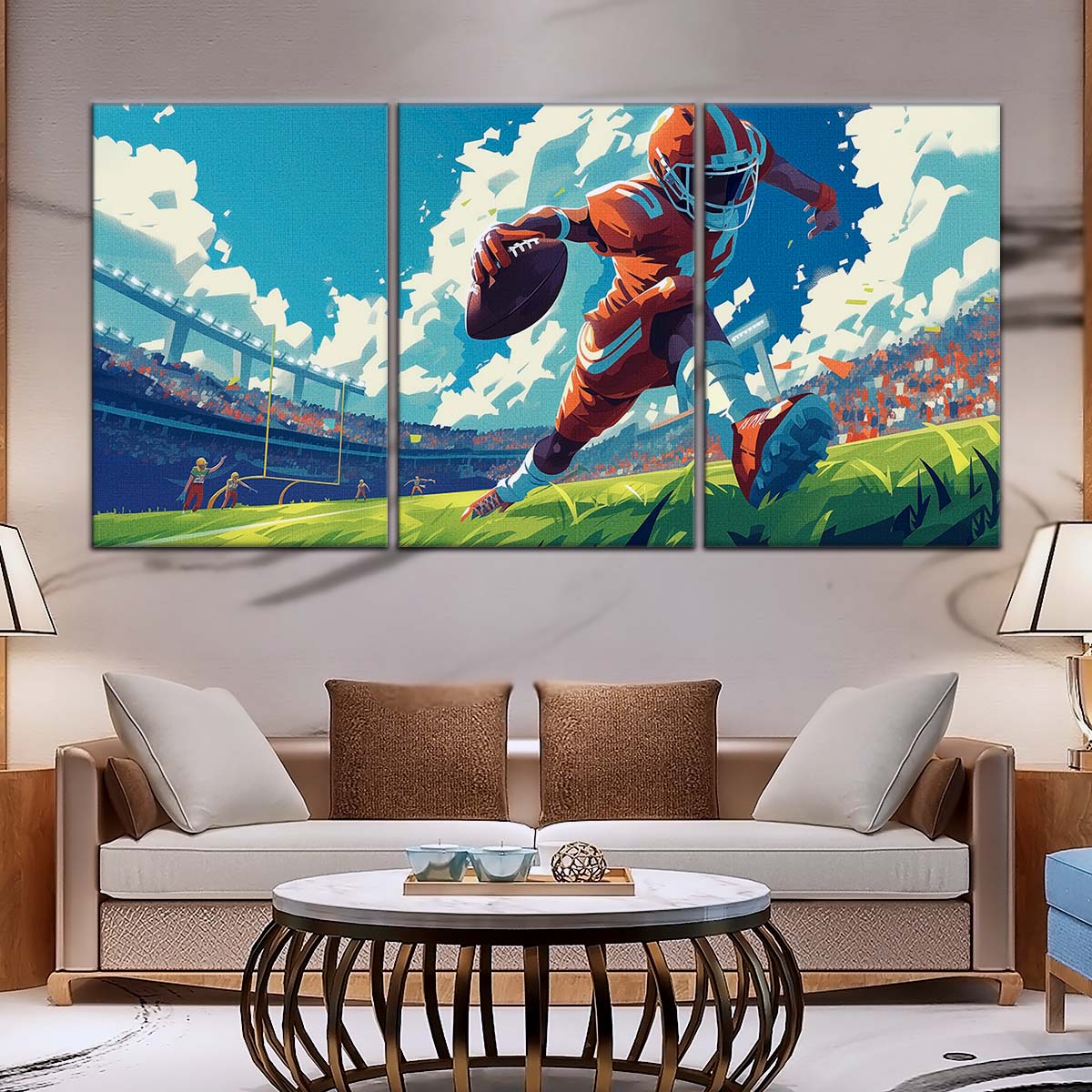 American Football Wall Art - AF5188 - Dynamic NFL Football Touchdown - American Football Poster - American Football Canvas