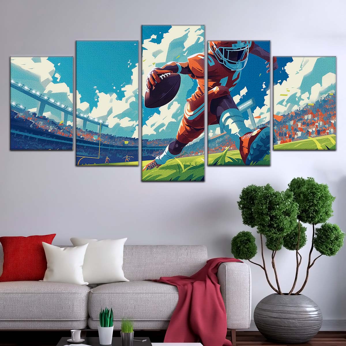 American Football Wall Art - AF5188 - Dynamic NFL Football Touchdown - American Football Poster - American Football Canvas
