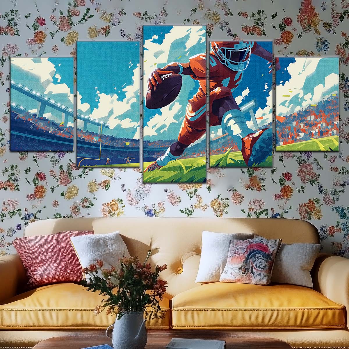 American Football Wall Art - AF5188 - Dynamic NFL Football Touchdown - American Football Poster - American Football Canvas