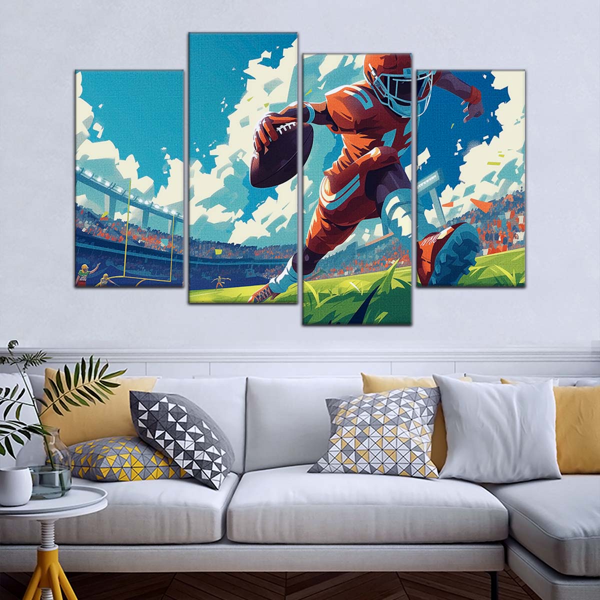 American Football Wall Art - AF5188 - Dynamic NFL Football Touchdown - American Football Poster - American Football Canvas