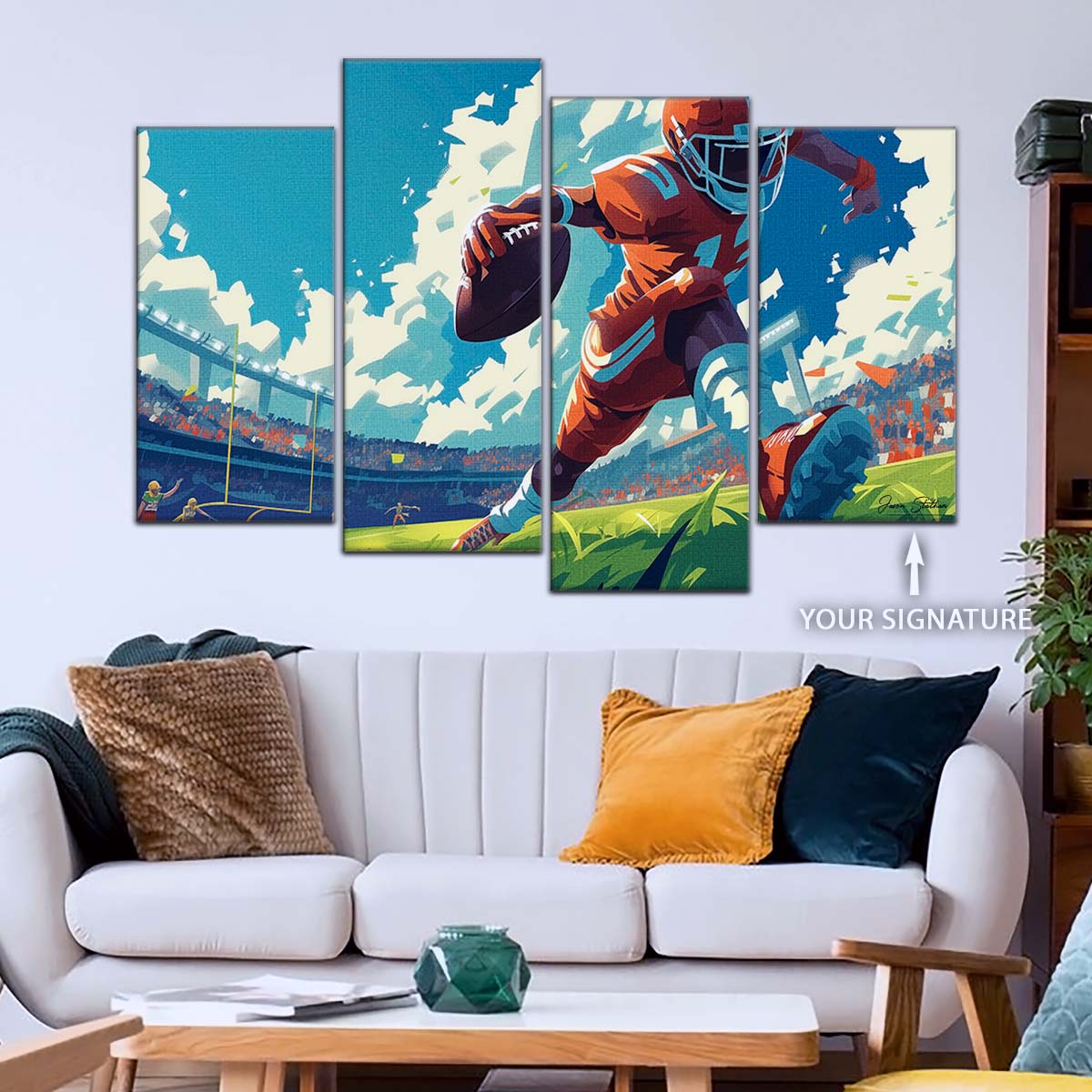 American Football Wall Art - AF5188 - Dynamic NFL Football Touchdown - American Football Poster - American Football Canvas