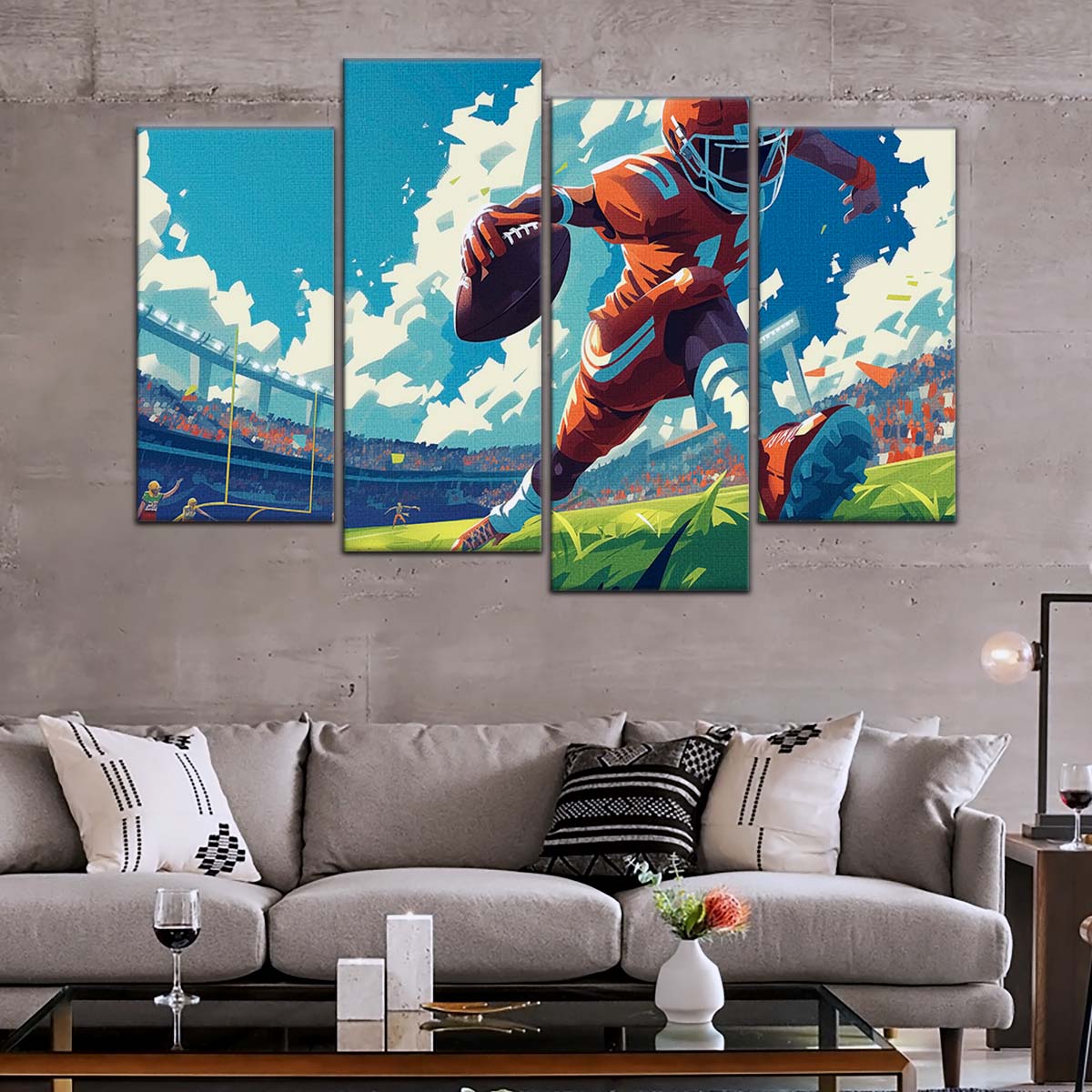 American Football Wall Art - AF5188 - Dynamic NFL Football Touchdown - American Football Poster - American Football Canvas