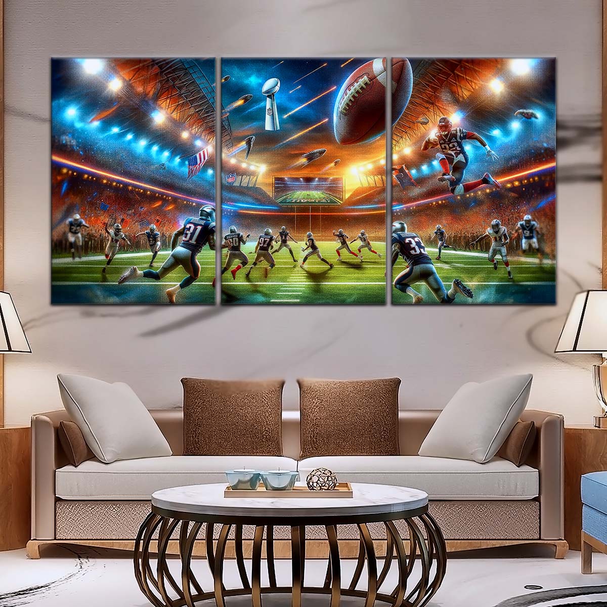 American Football Wall Art - AF5189 - Dynamic NFL Super Bowl Action - American Football Poster - American Football Canvas