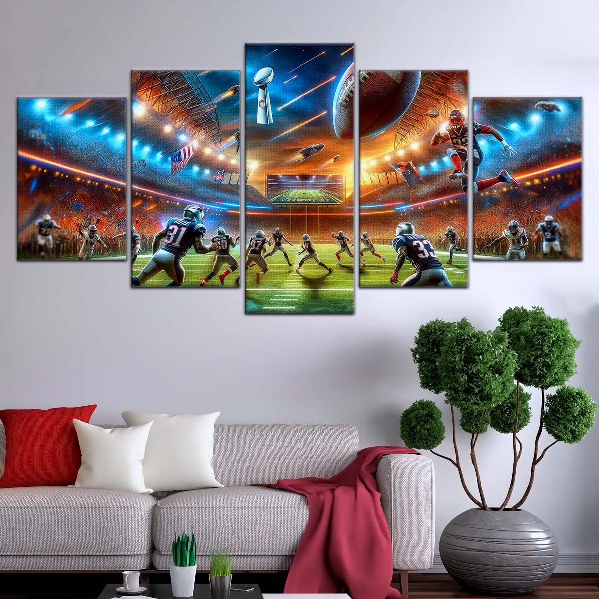American Football Wall Art - AF5189 - Dynamic NFL Super Bowl Action - American Football Poster - American Football Canvas