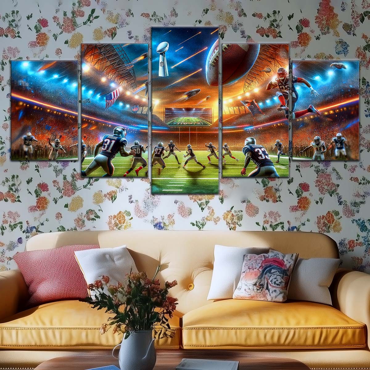 American Football Wall Art - AF5189 - Dynamic NFL Super Bowl Action - American Football Poster - American Football Canvas