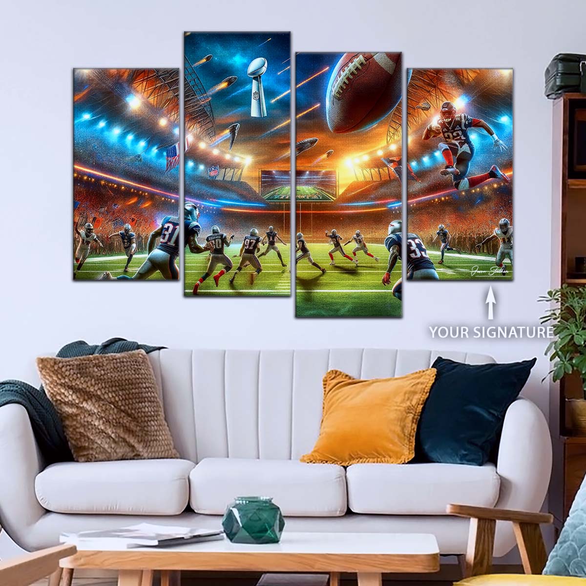 American Football Wall Art - AF5189 - Dynamic NFL Super Bowl Action - American Football Poster - American Football Canvas