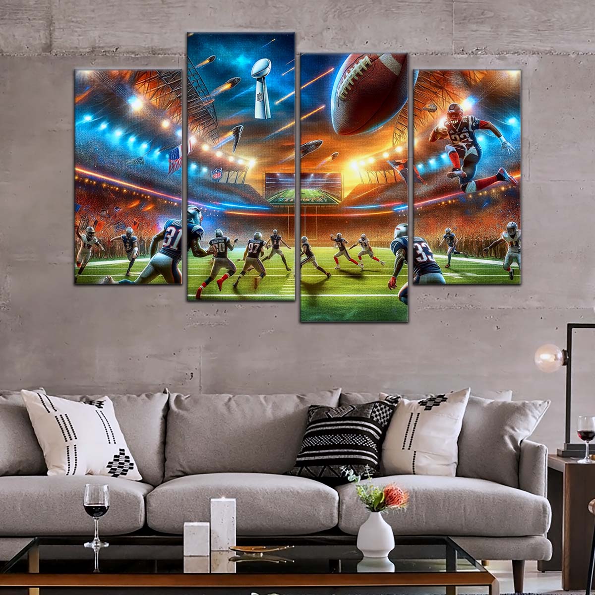 American Football Wall Art - AF5189 - Dynamic NFL Super Bowl Action - American Football Poster - American Football Canvas