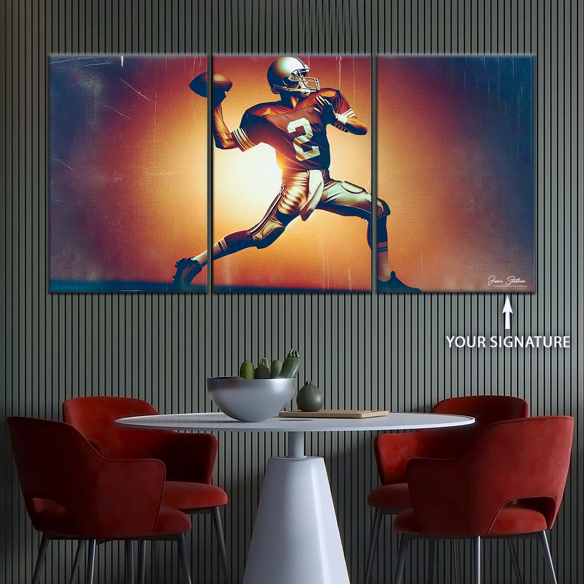American Football Wall Art - AF5190 - Dynamic Quarterback - American Football Poster - American Football Canvas