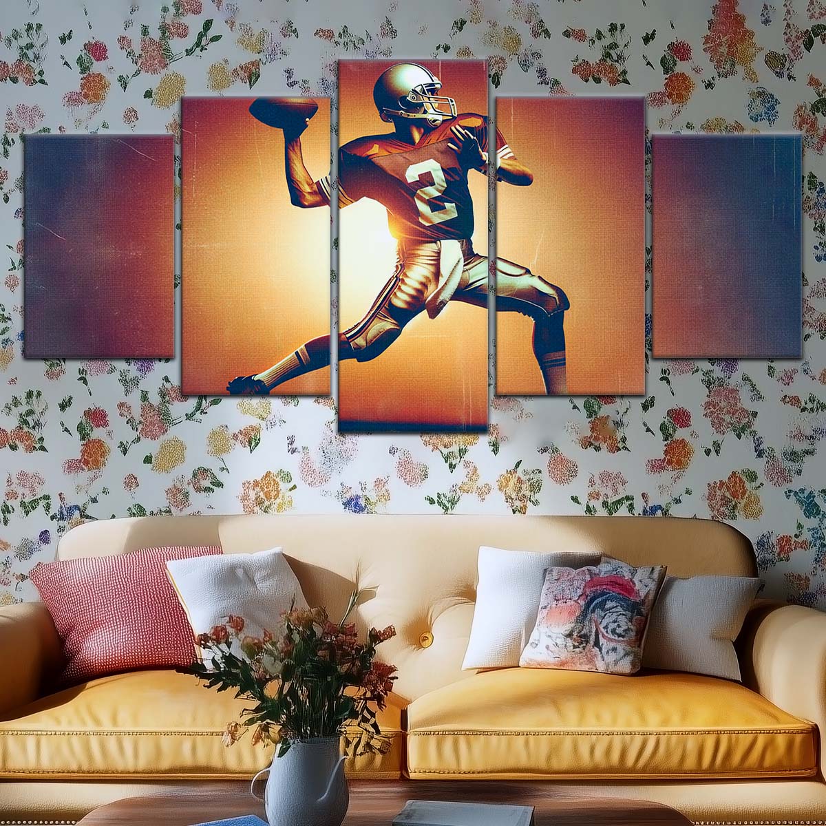 American Football Wall Art - AF5190 - Dynamic Quarterback - American Football Poster - American Football Canvas