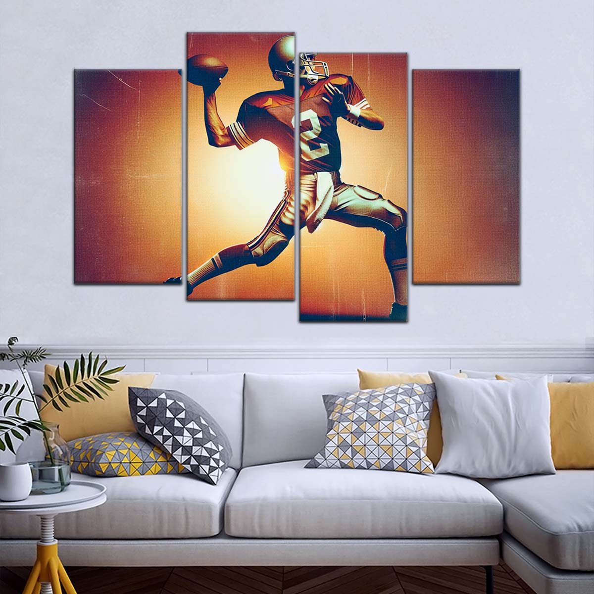 American Football Wall Art - AF5190 - Dynamic Quarterback - American Football Poster - American Football Canvas