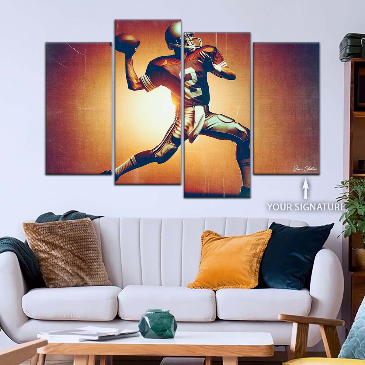 American Football Wall Art - AF5190 - Dynamic Quarterback - American Football Poster - American Football Canvas