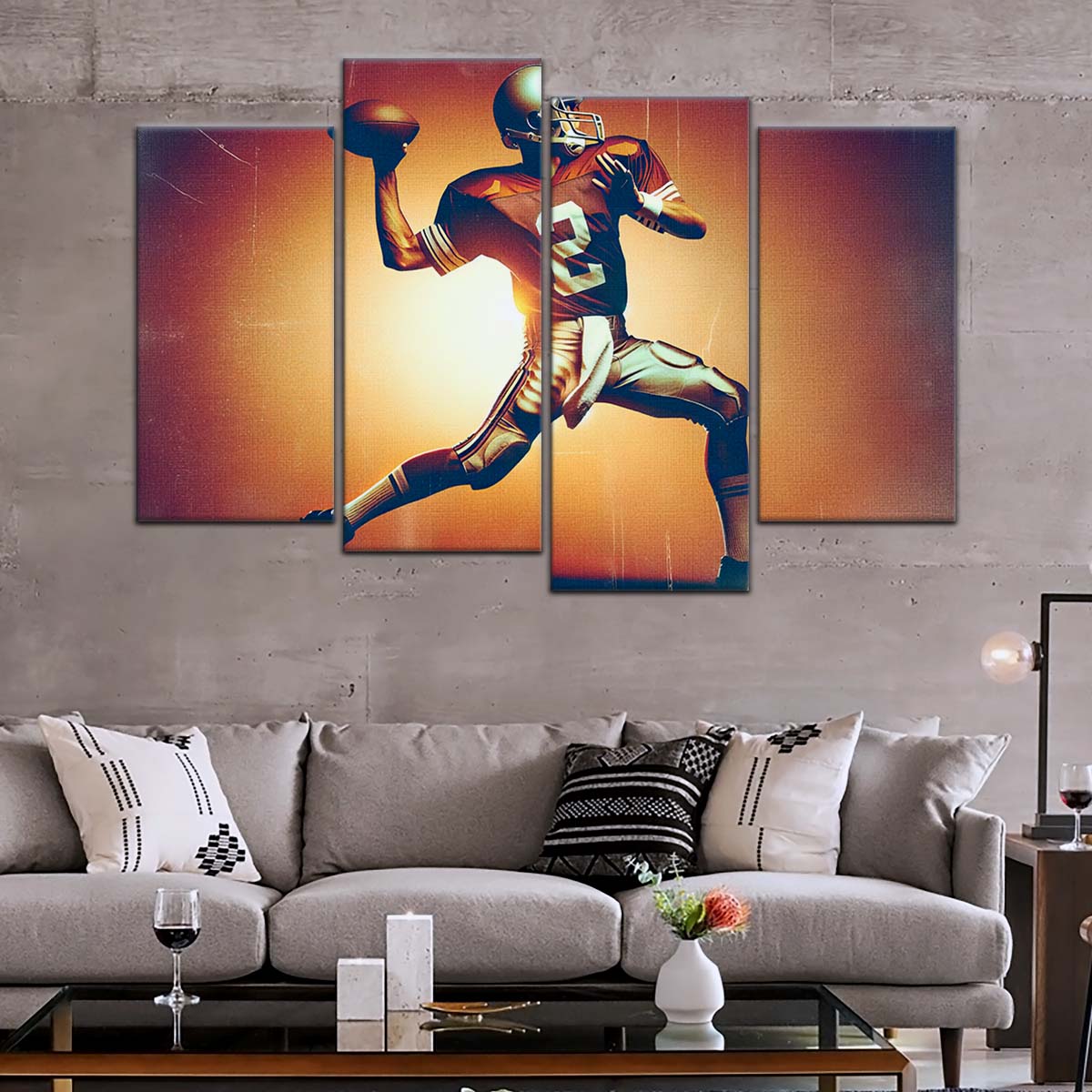 American Football Wall Art - AF5190 - Dynamic Quarterback - American Football Poster - American Football Canvas