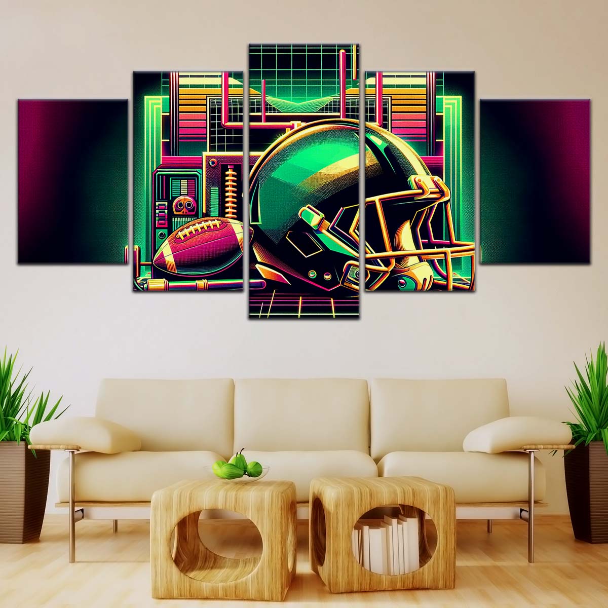American Football Wall Art - AF5194 - Green Bay Packers Helmet - NFL Football Team - American Football Poster - American Football Canvas