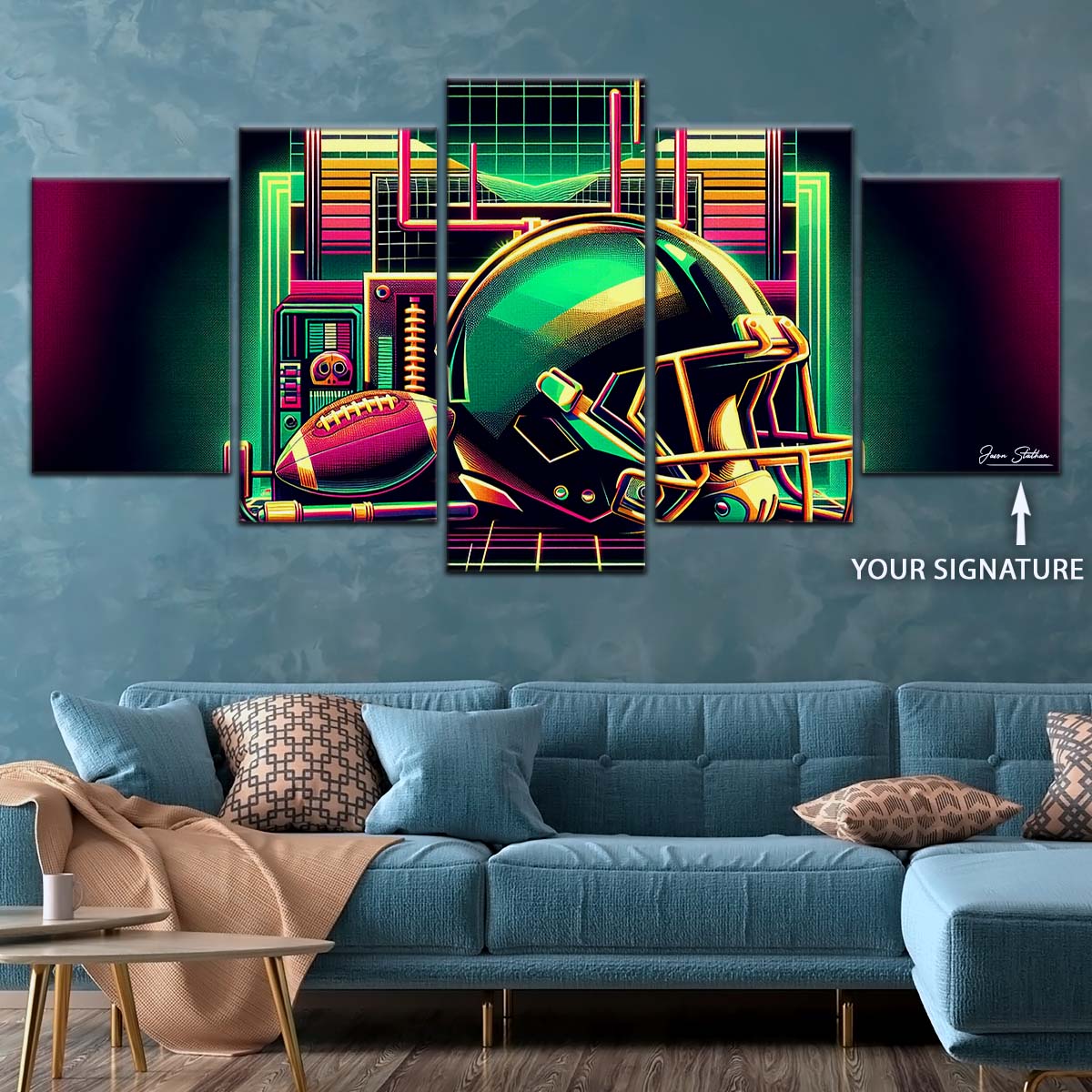 American Football Wall Art - AF5194 - Green Bay Packers Helmet - NFL Football Team - American Football Poster - American Football Canvas