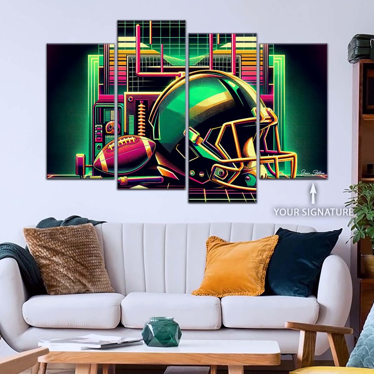 American Football Wall Art - AF5194 - Green Bay Packers Helmet - NFL Football Team - American Football Poster - American Football Canvas