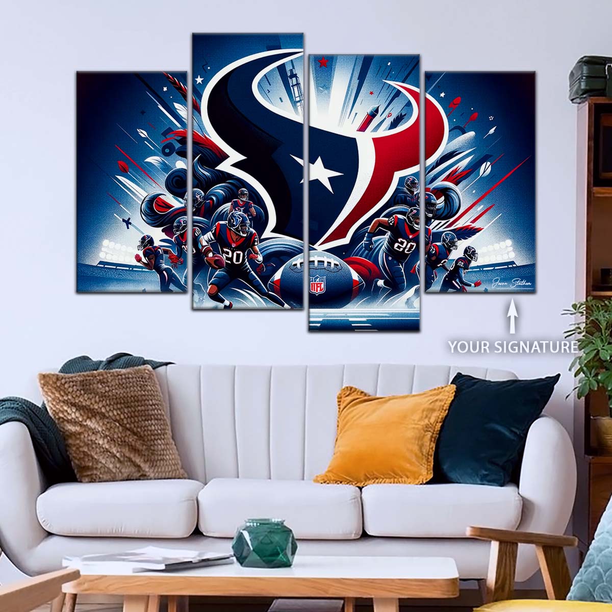 American Football Wall Art - AF5195 - Houston Texans - NFL Football Sports Team - American Football Poster - American Football Canvas